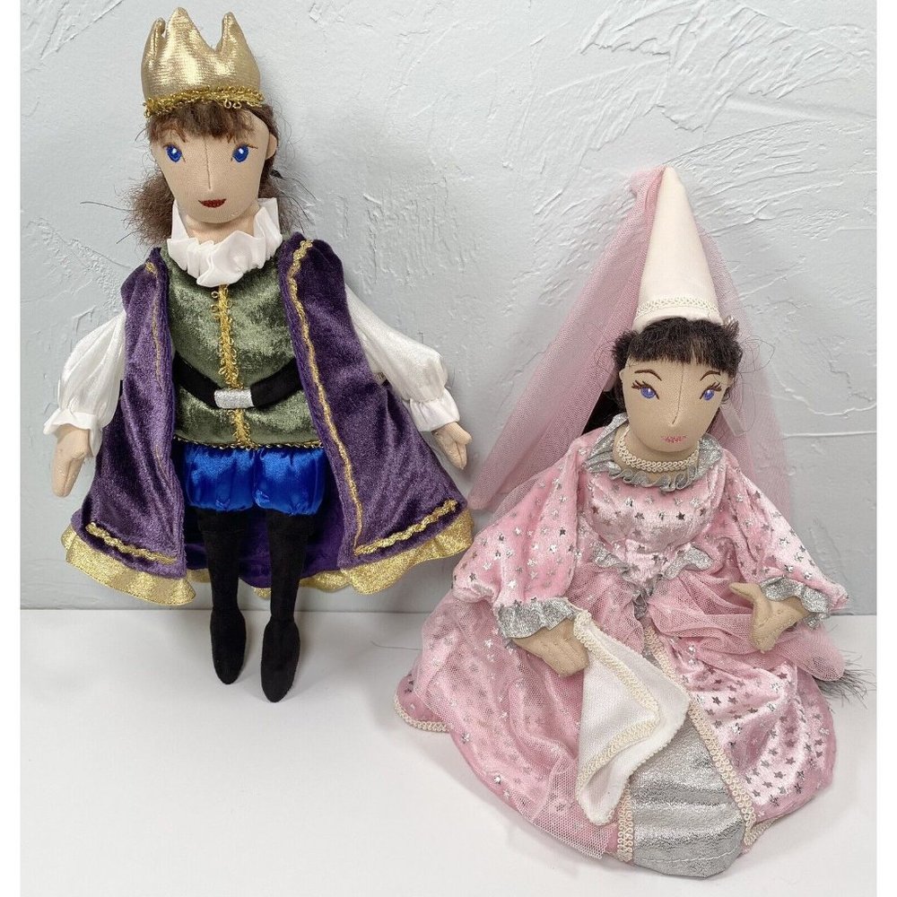 Folkmanis Puppet Show Royal Prince Princess Medieval Castle Crowns Pretend Play